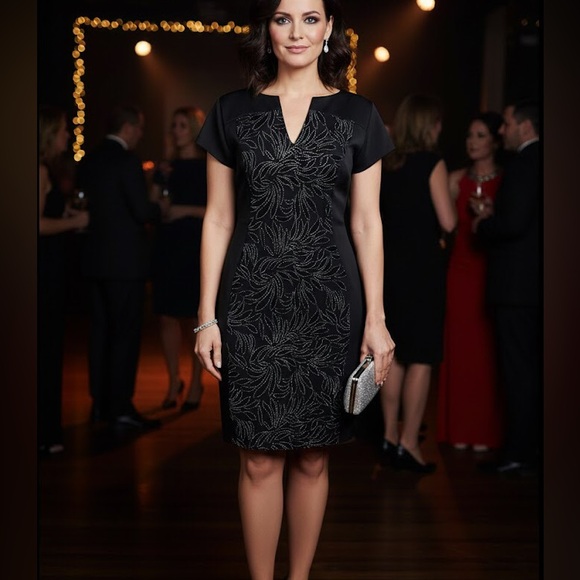 NWT Macy’s Petite Black Cocktail Dress sz 10P - Picture 10 of 10